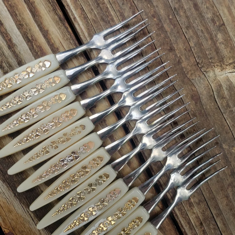 Vintage Little Forks - For Hors D’oeuvre or Cocktail - Set Of 12 (One Dozen)
